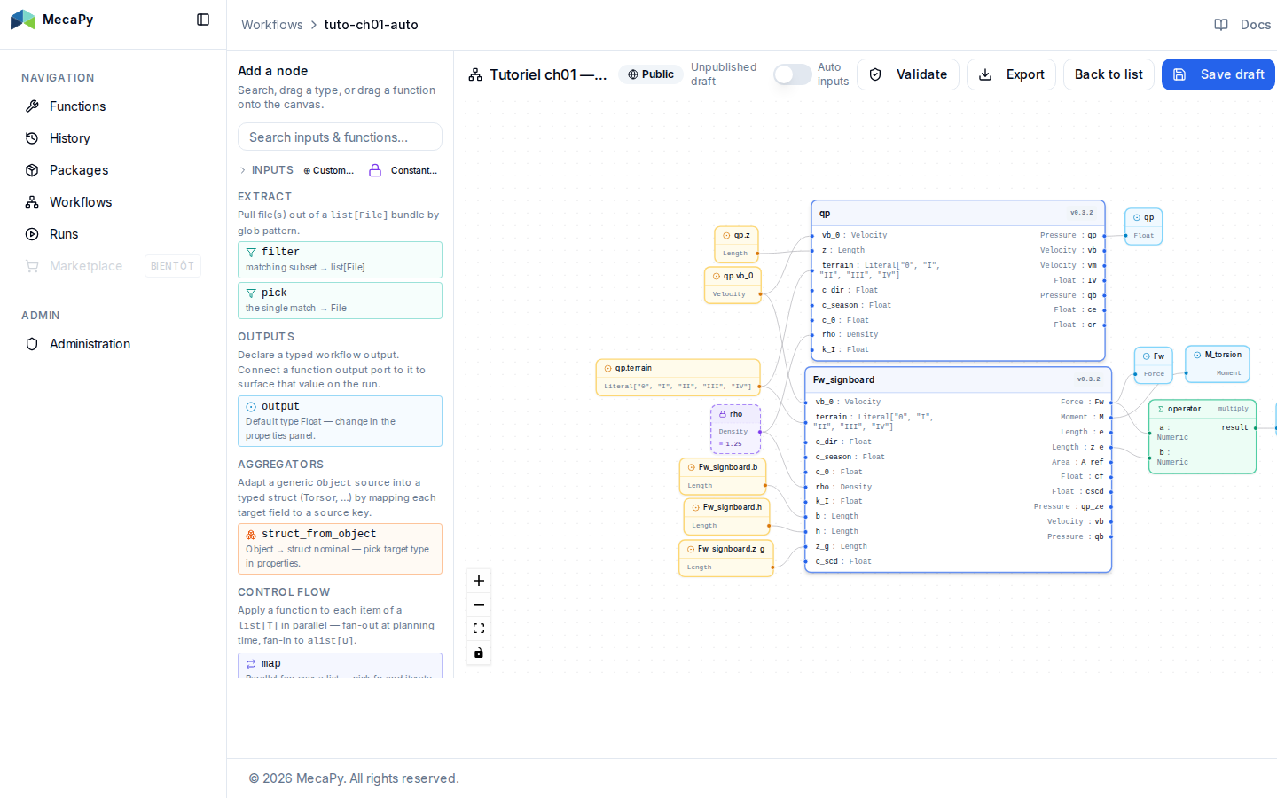 Workflow complet — 3 outputs connectés